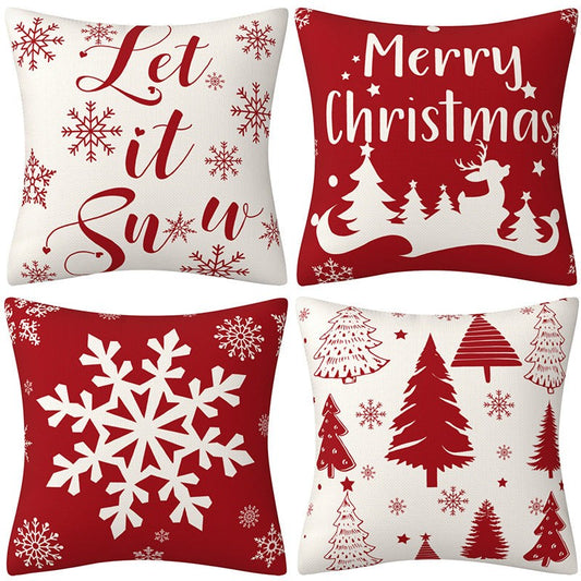 Christmas Snowflake Design Pillow Cover